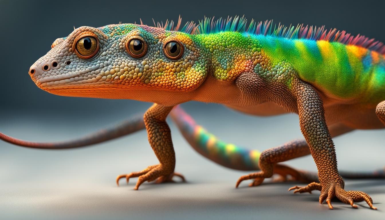 Leaping Lizards in Vibrant, Detailed Octane Render