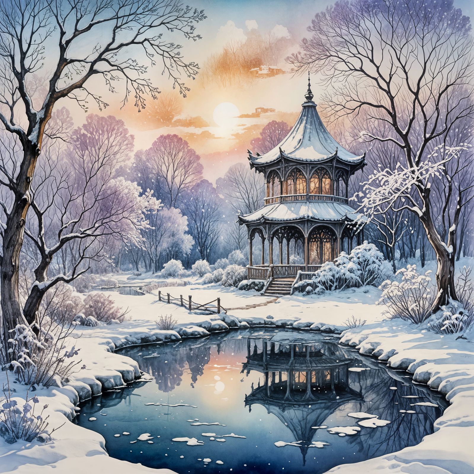 Whimsical Winter Wonderland in Frosty Colors