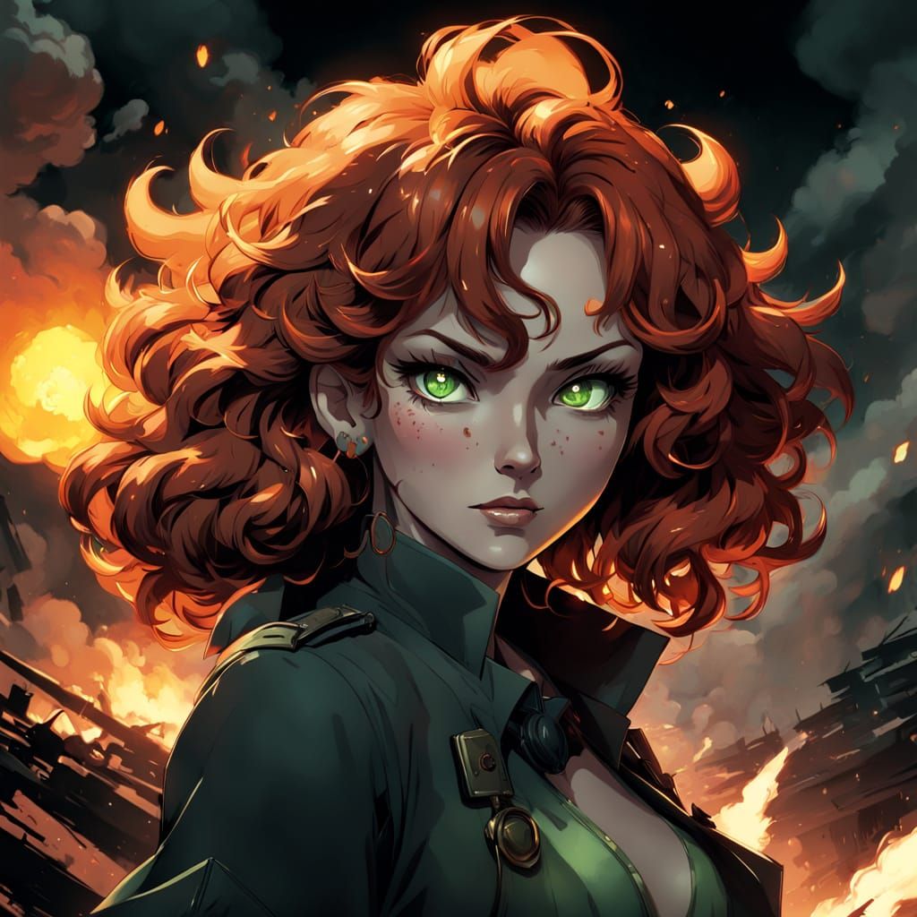 War-Torn Warrior in Anime Style