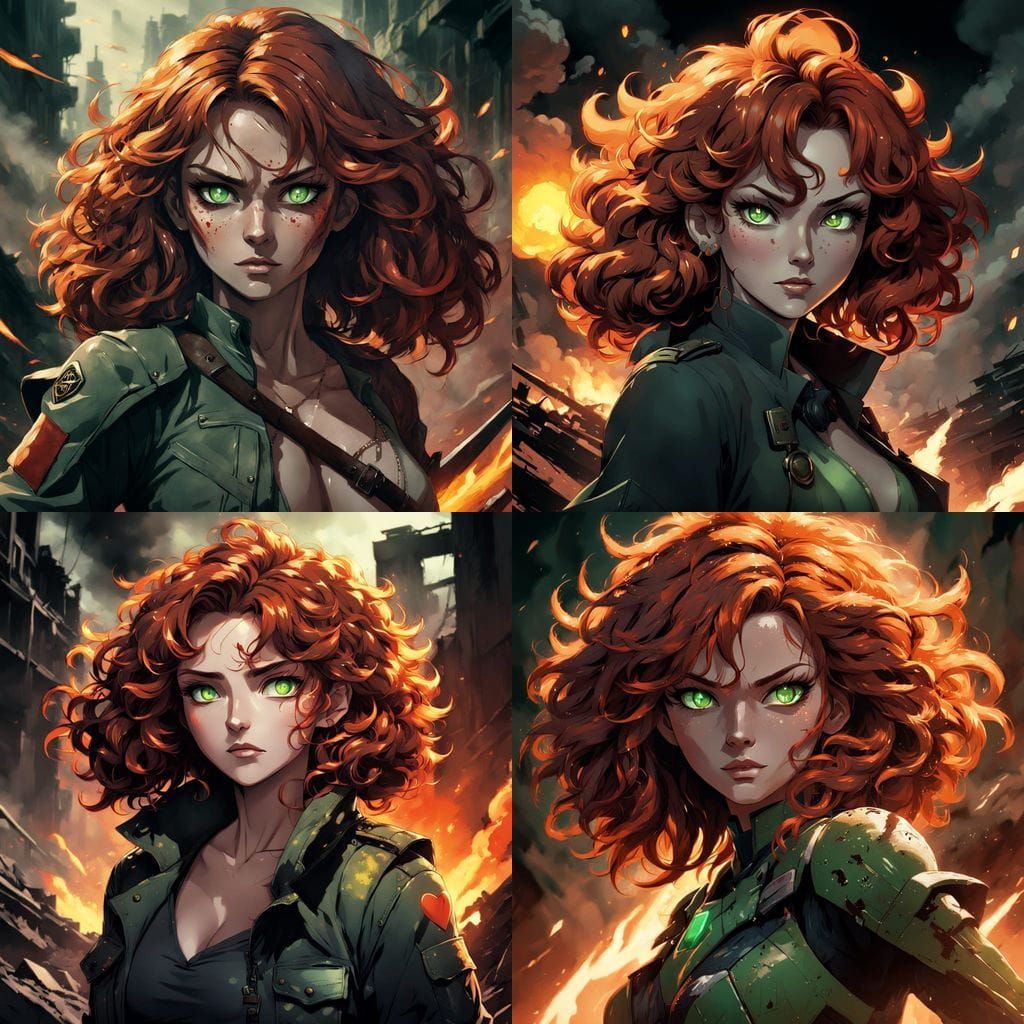 Anime-Style Portrait of a Fierce Rogue Soldier