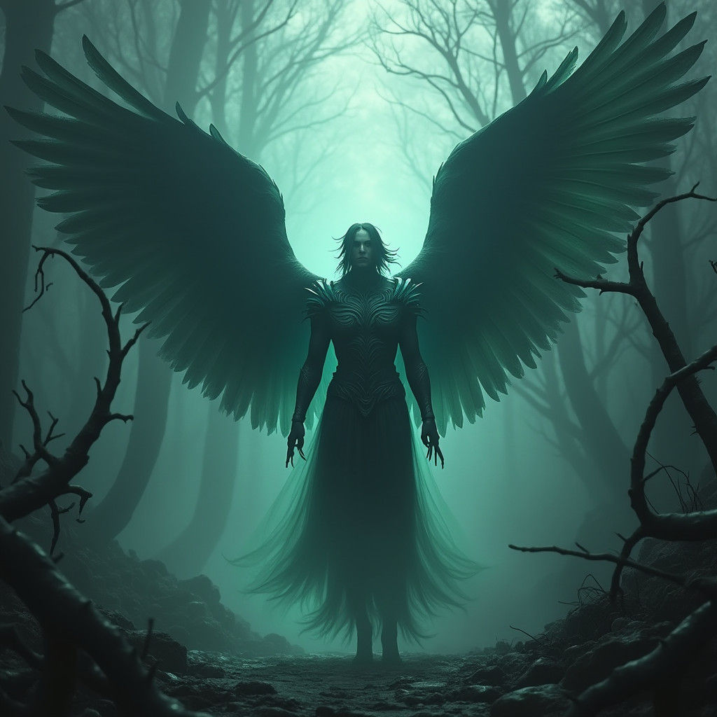 Dark Angel Emerges from Mystical Realm