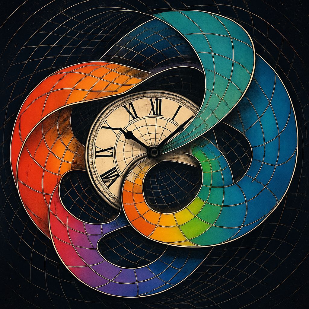 Vibrant Mobius Tessellation in Hypertrophic Time Shift