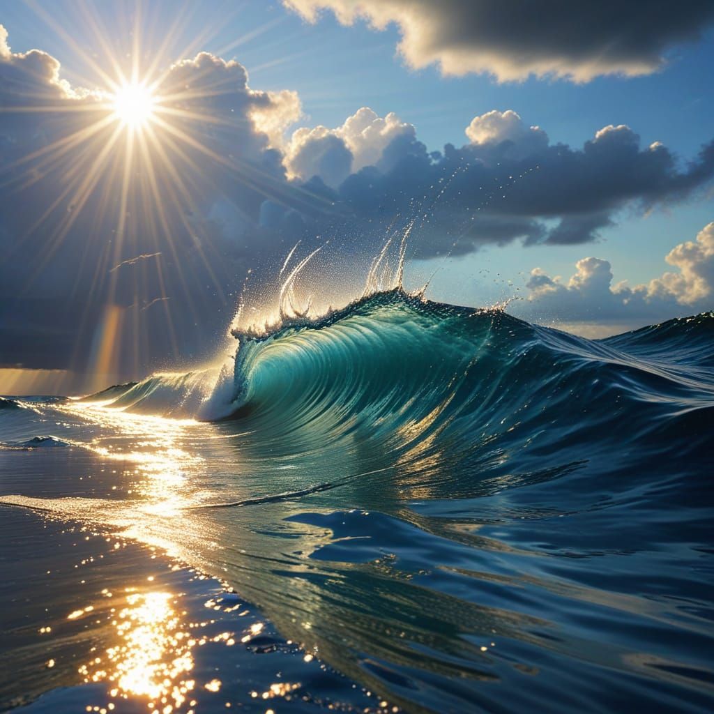 Surreal Ocean Scene Radiates Sunlight and Wonder