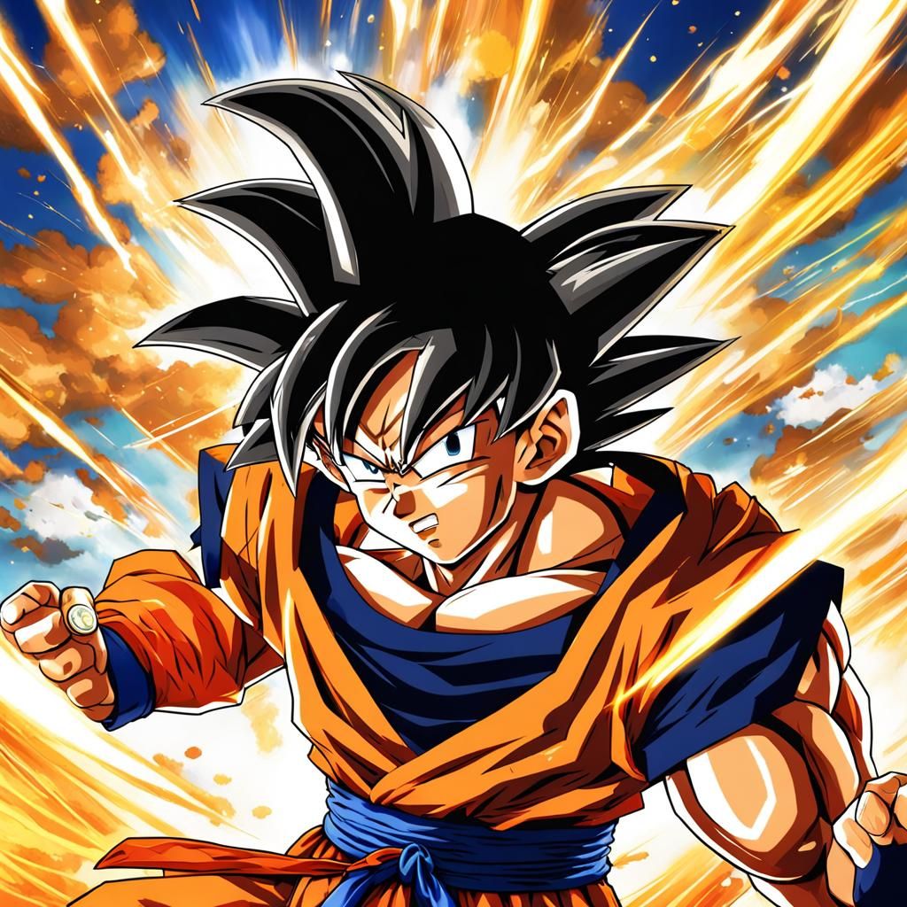 Goku Super Saiyan in Anime Style