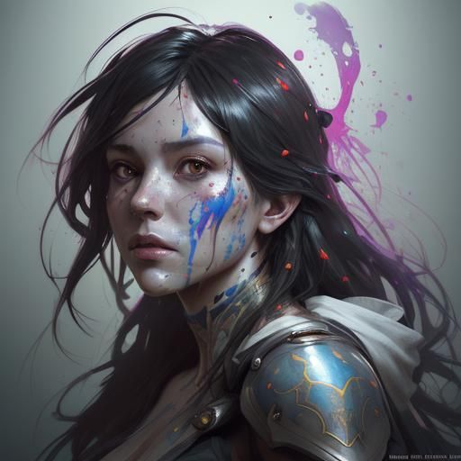 Detailed Paint Splatter Portrait in Unreal Engine 5