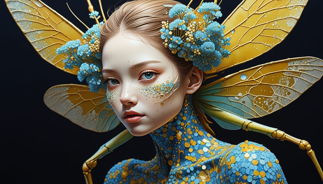 Fantasycore Mantis with Kintsugi Exoskeleton