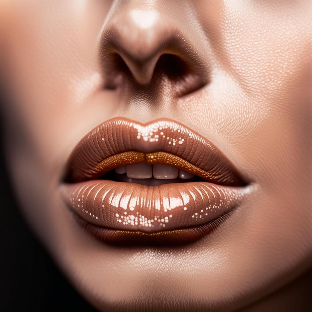 Hyper-Realistic Close-Up of Woman's Lips