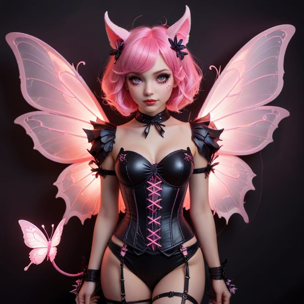 Cute Demon Faerie with Butterfly Wings