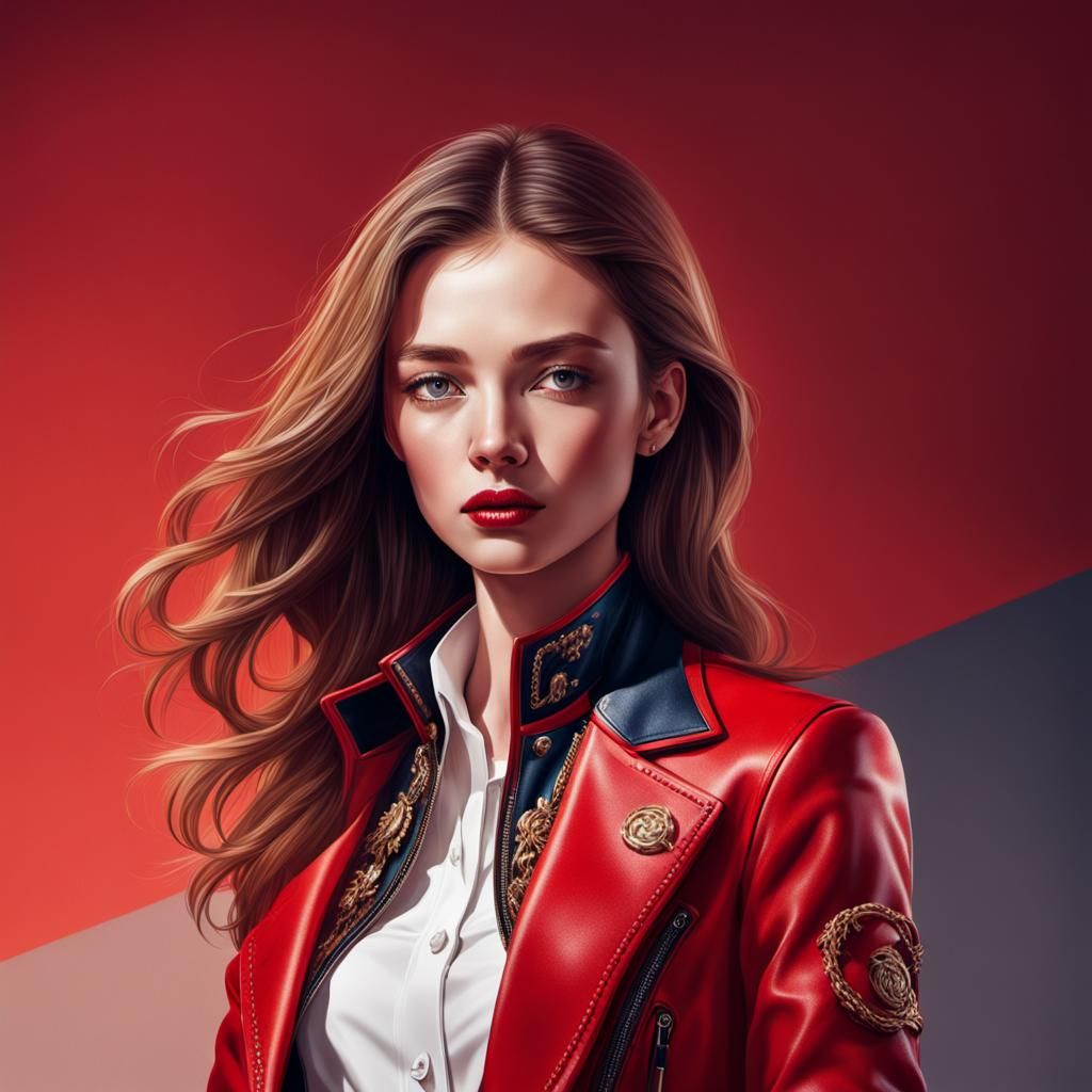 Elegant Lady in Red Jacket: Fashion Photography