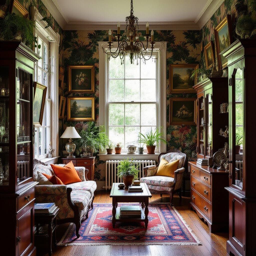 Biophilic Art in Antique Store: Realistic Mystery