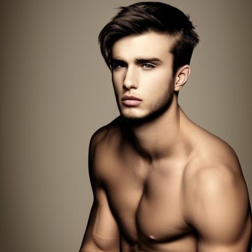 Idealized Portrait of a Handsome Angelic Man