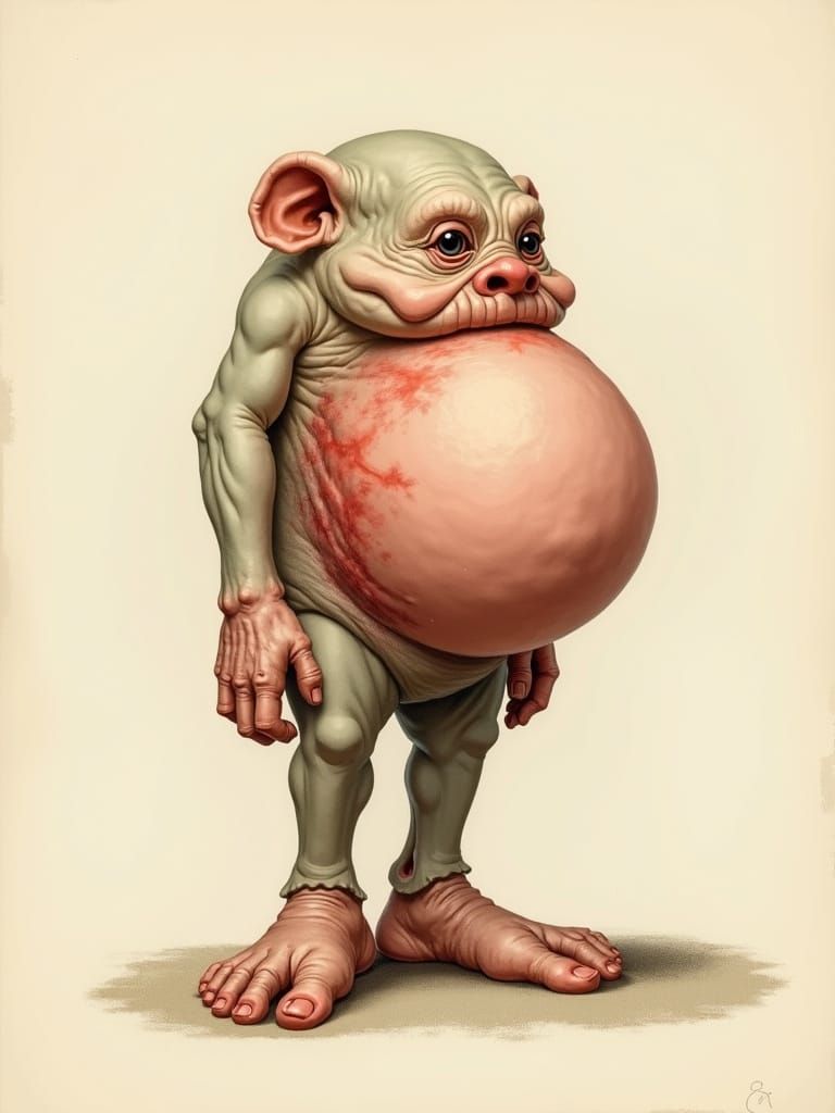 Personified Bunion: Anatomical Surreal Illustration