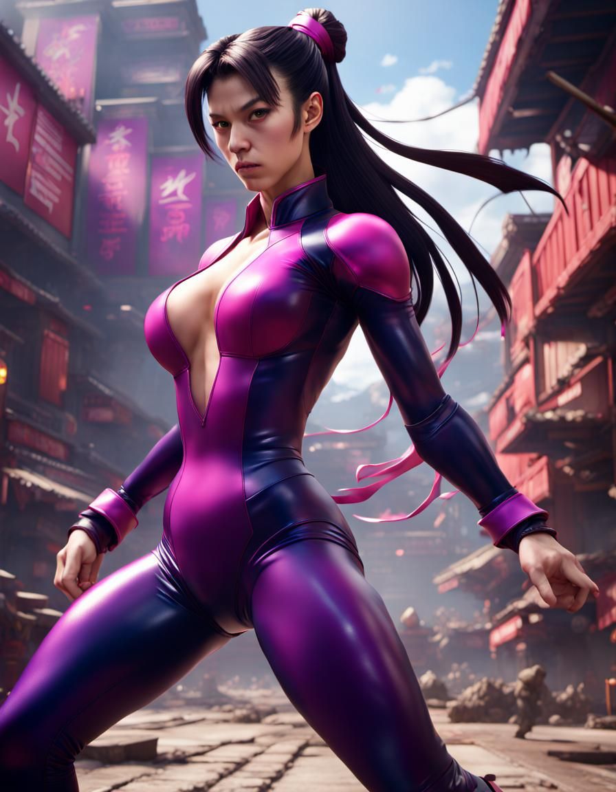 Street Fighter Juri Han in Detailed Matte Painting