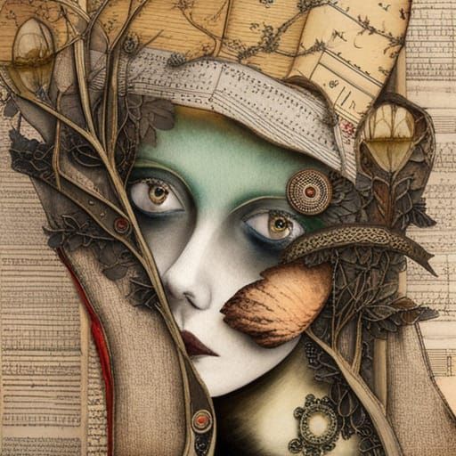 Demeter in Mourning Mixed-Media Collage