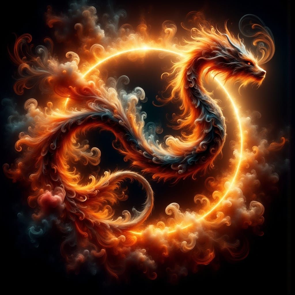 Hyperrealistic Dragon Emerge from Total Solar Eclipse