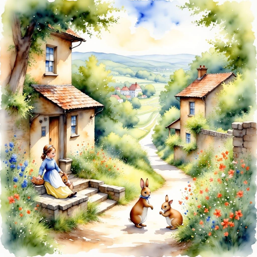 <lora:Like a painting:1.0> Tales of Beatrix Potter