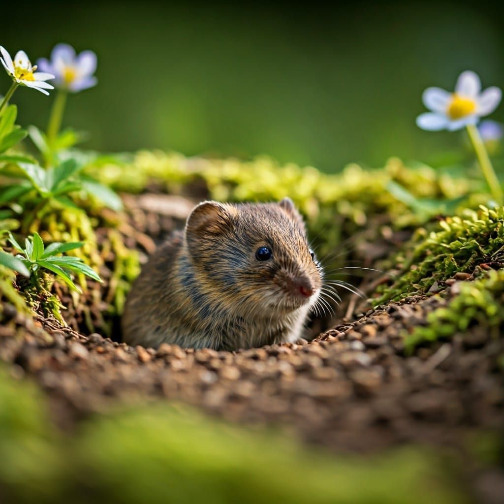 A vole in a hole