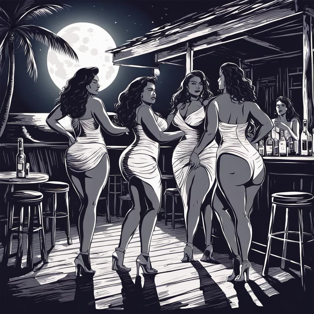 Caribbean Beach Party in Vector Art Style