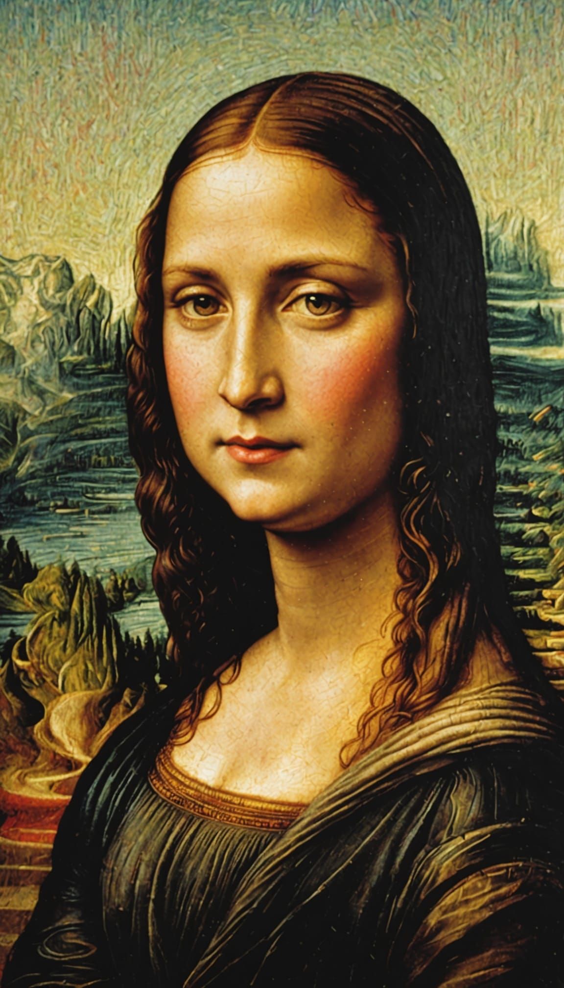 Mona Lisa Recreation in Crayon