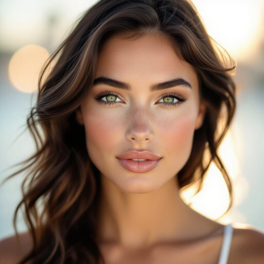 Portrait of a Beautiful Young Woman in Photorealistic Style