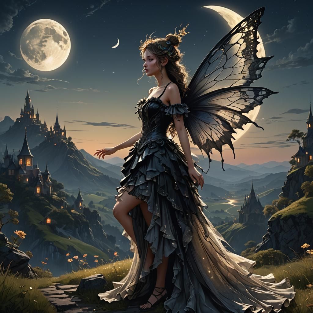 Fairy in Moonlight: A Digital Art Masterpiece
