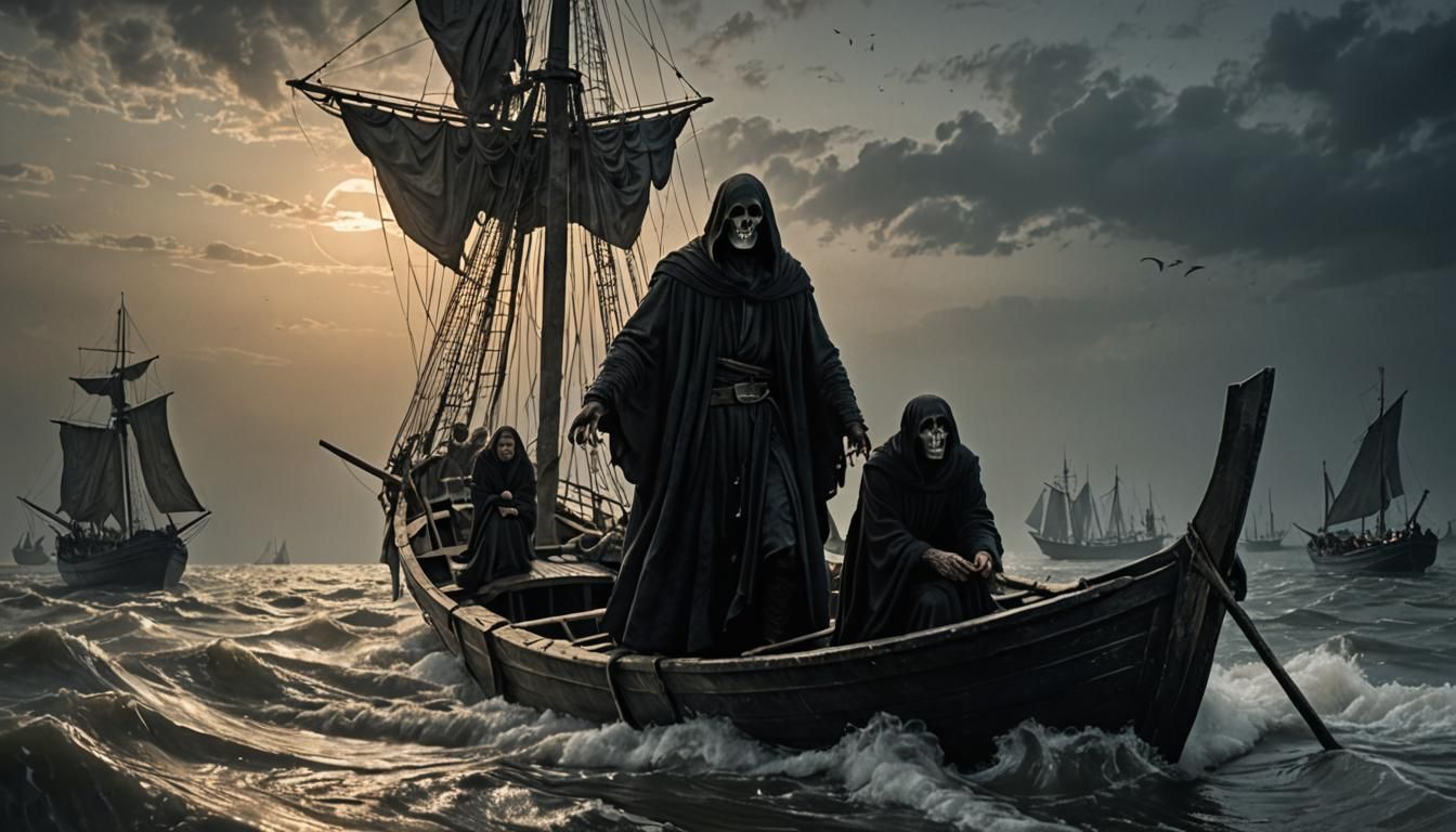 Charon's Ferry: A Styx Crossing in Dark Fantasy Style