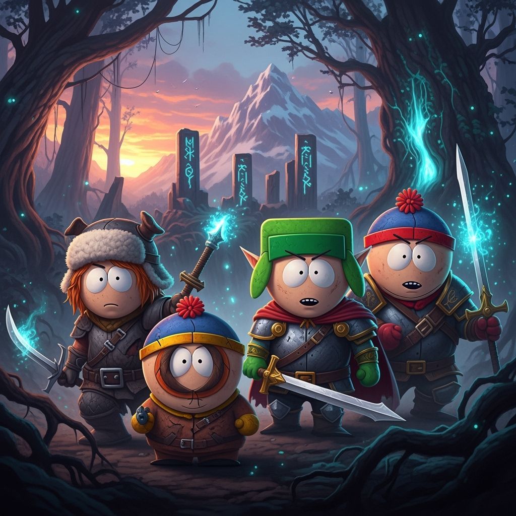 South Park Characters in Realistic Fantasy Concept Art