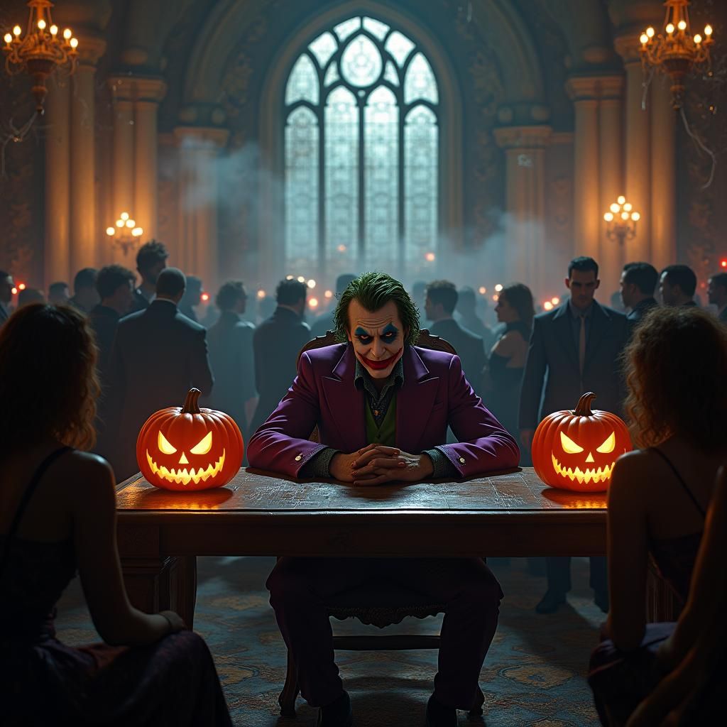 Joker at Gotham Halloween Party: Fantasy Concept Art