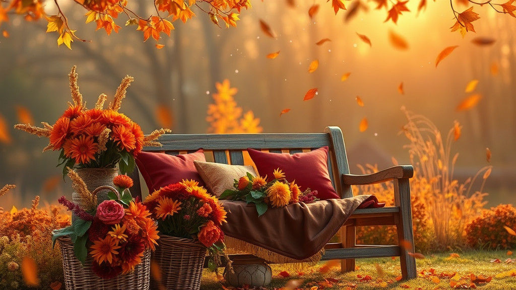 Inviting Autumn Evening Scene in Dreamlike Style