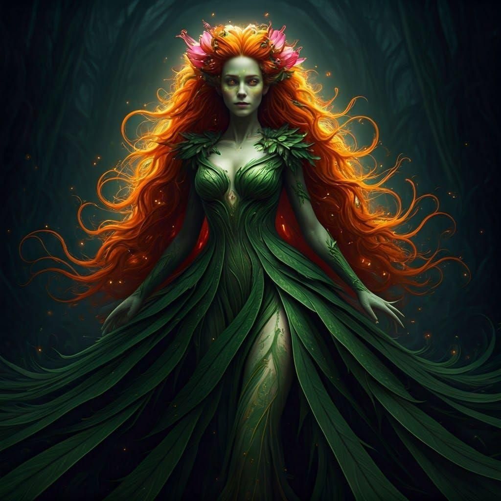 Ethereal Plant Goddess in Hyperdetailed Photorealistic Style