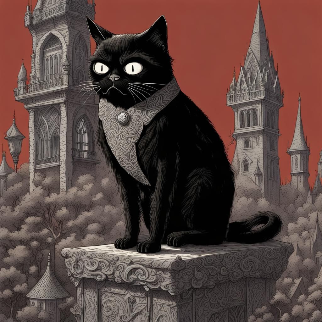 Grumpy Cat ala Edward Gorey