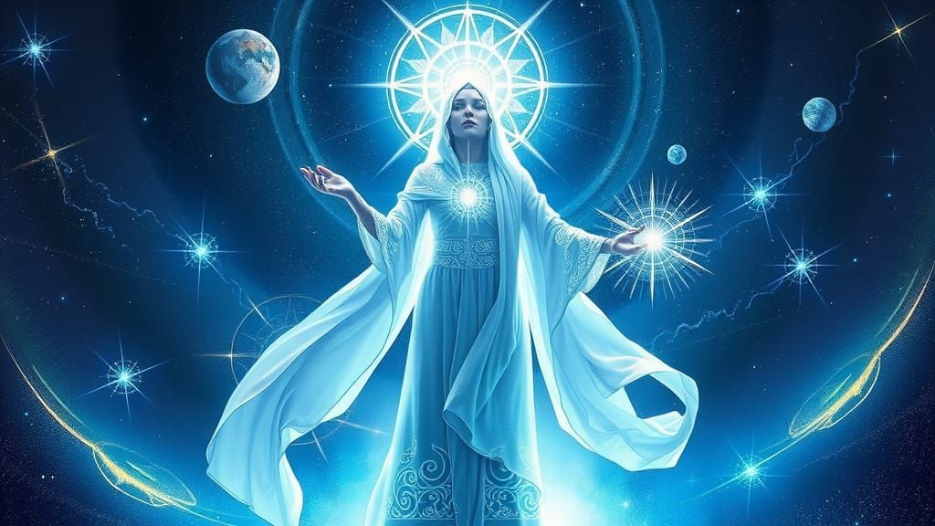 Ethereal Ascended Master in Cosmic Merkaba Vehicle, Iridesce...