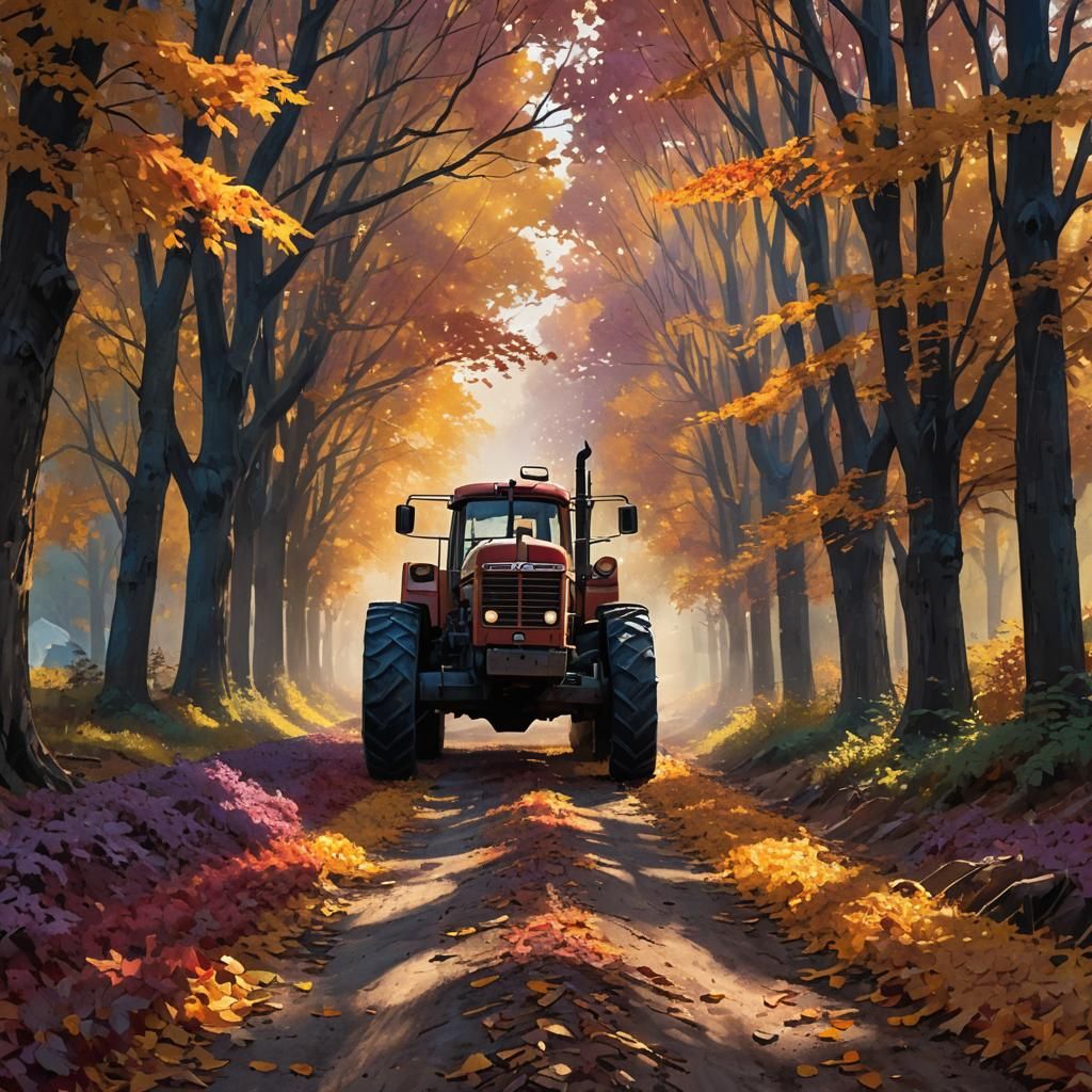 International Harvester Tractor in Autumn Concept Art