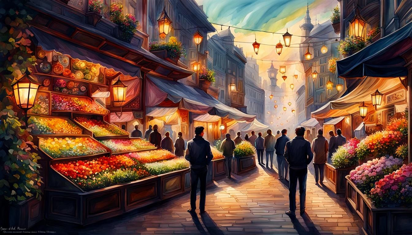 Muted Watercolor Illustration in Pastel Colors