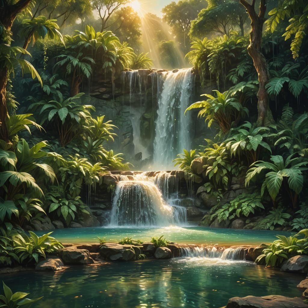 Surreal Fantasy Landscape in Oil Painting Style