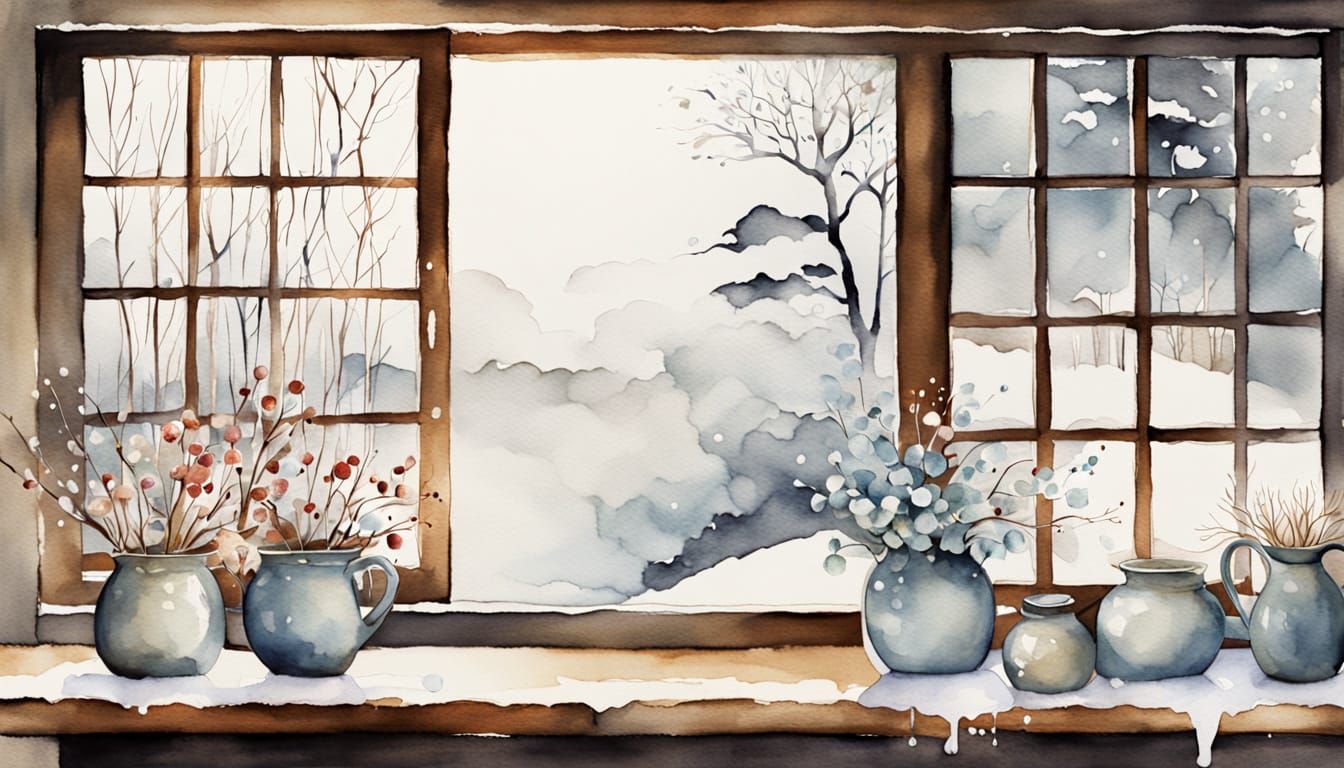 Soothing Winter Wonderland in Watercolour Style