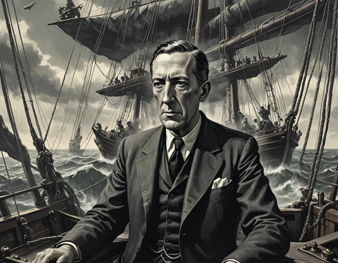 Surreal Ship Sailing the Sea of Madness