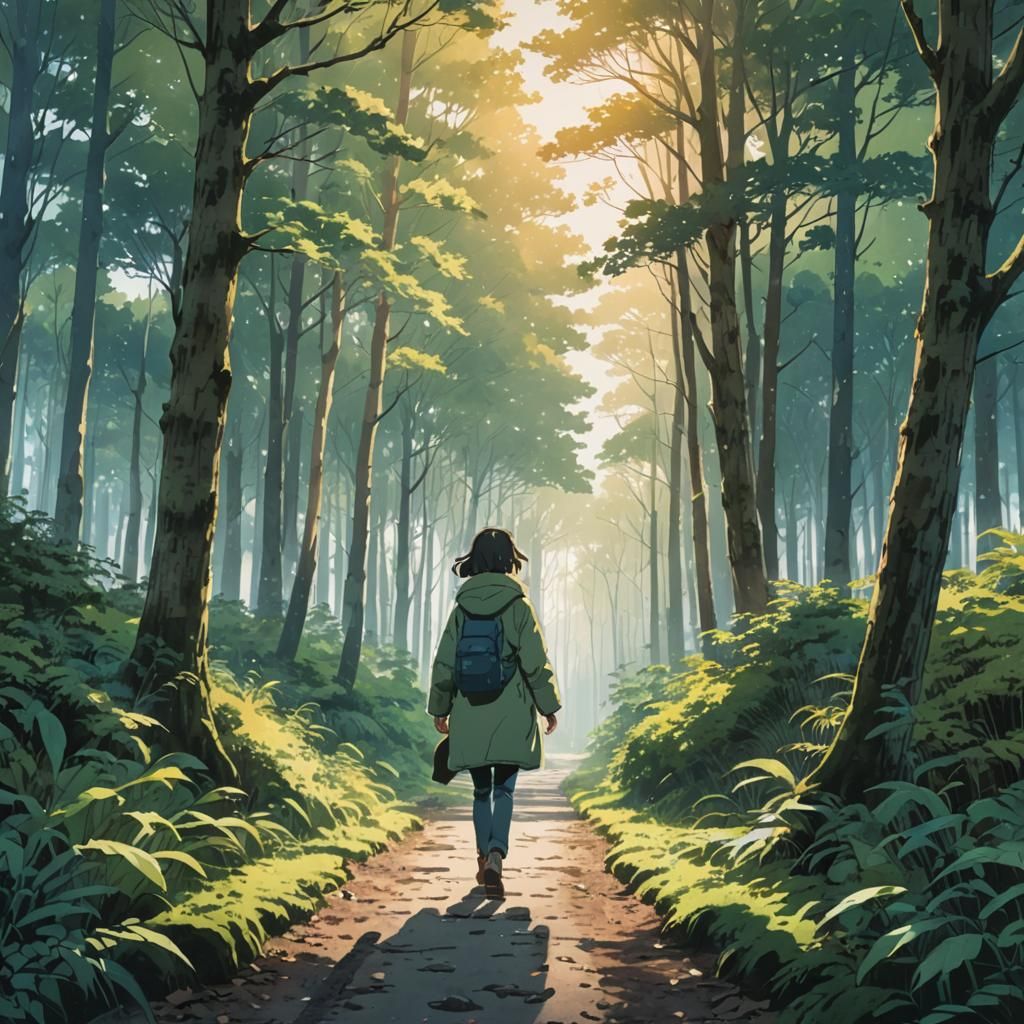 Girl in Puffy Coat, Makoto Shinkai Anime Style