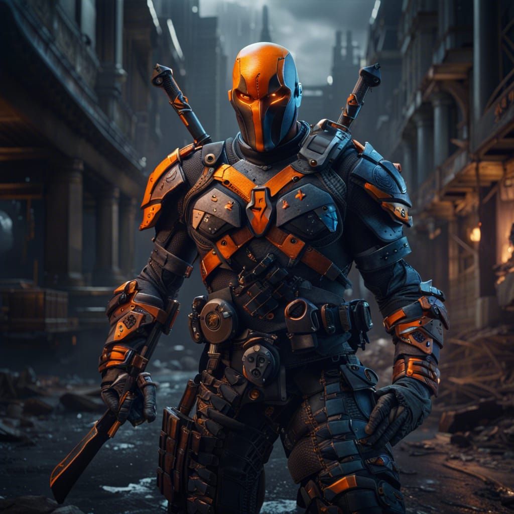 Deathstroke Detailed Matte Painting in Deep Color