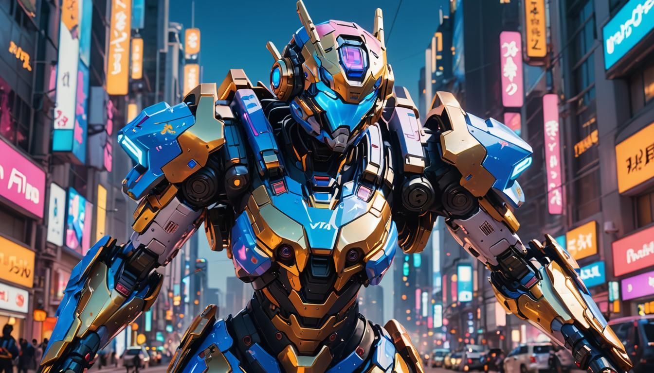 D.Va in Gleaming Mech Suit, 3D Anime Art