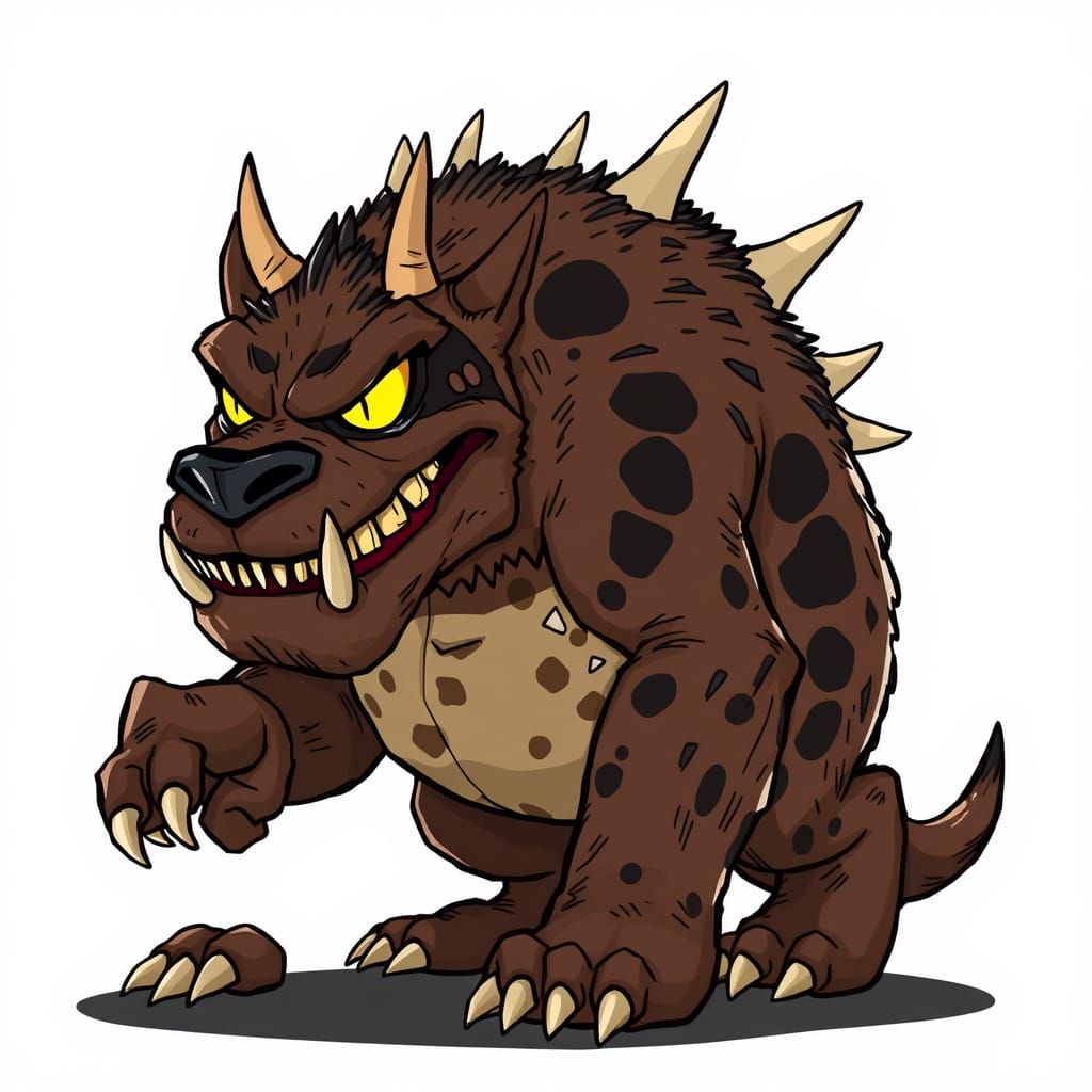 Fantasy Monster in Handcrafted Cartoon Style