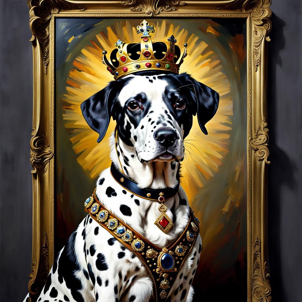 Dalmatian Dog Royalty in Baroque Portrait
