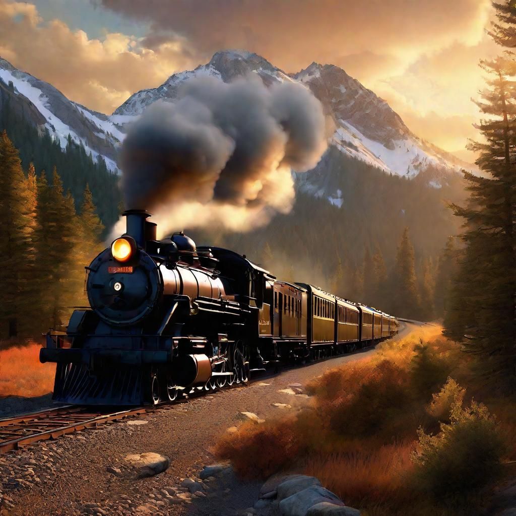 Royal Hudson Steam Locomotive in Rocky Mountains