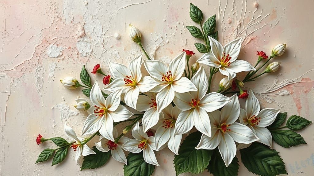 Impasto Floral Masterpiece on Textured Canvas