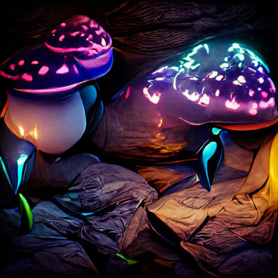 Bioluminescent Mushrooms Glow in Dark Cave
