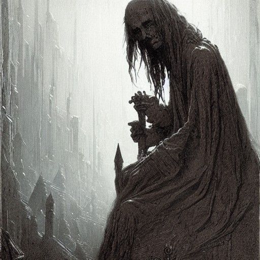 Eerie Witch in Dark Gothic Horror Style