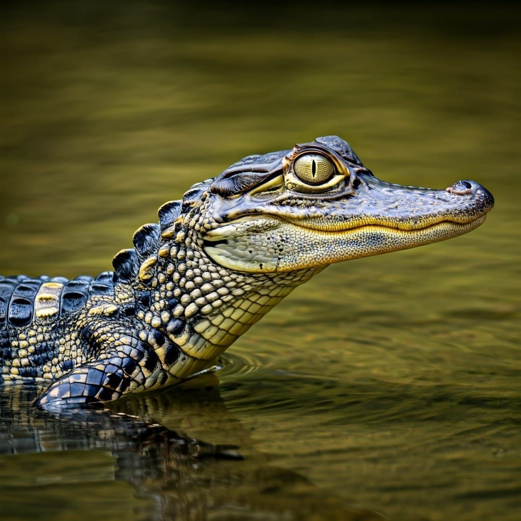 Sweet Baby Alligator Swimming