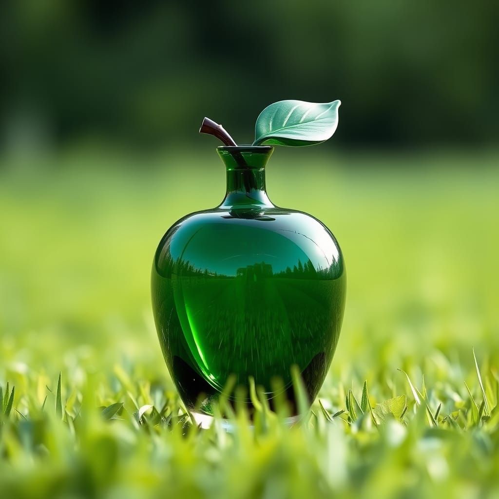 Art Deco Smoked Glass Apple Decanter