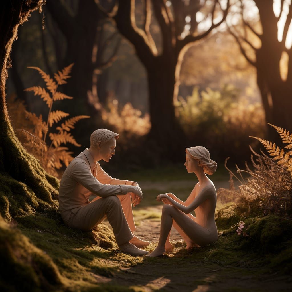 Clay James Bond Figure in Forest Sunset