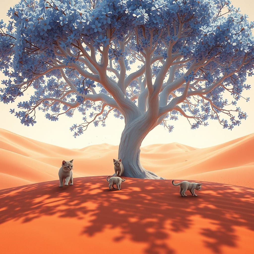Sandcats Play in Vibrant Toasirian Oasis